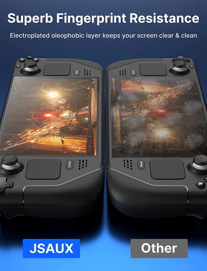 JSAUX 2 Pack Anti Glare Matte Screen Protector for Steam Deck - HD Clear, Scratch Resistant with Easy Installation Guide Frame - Perfect for Gaming, Travel & Outdoor Use (Model GP0110)