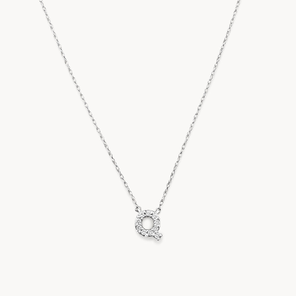 Elegant Silver Diamond Letter Q Necklace for Women - Perfect Gift for Birthdays, Anniversaries & Special Occasions