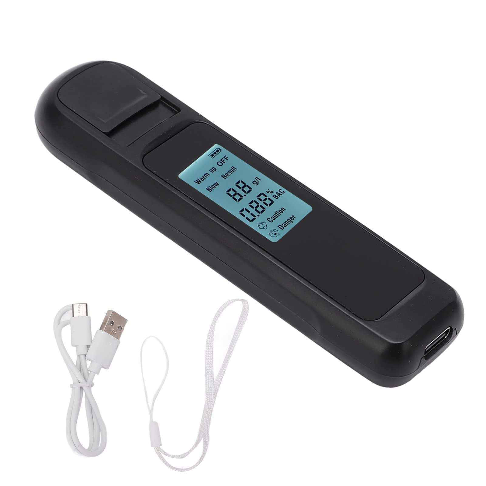 Ultra-Portable Pocket Breathalyzer - Digital Alcohol Tester with Keychain for On-The-Go Use | Smart BAC Detection for Parties, Bars & Personal Safety