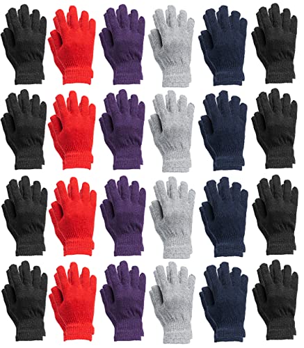 24 Pairs Adult Assorted Solid Gloves