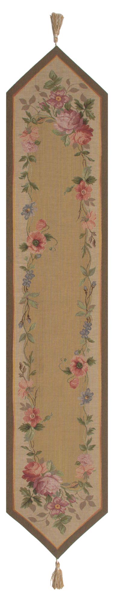French Floral Tapestry Table Runner - Elegant Farmhouse Dining Decor for Weddings, Parties & Home Decor