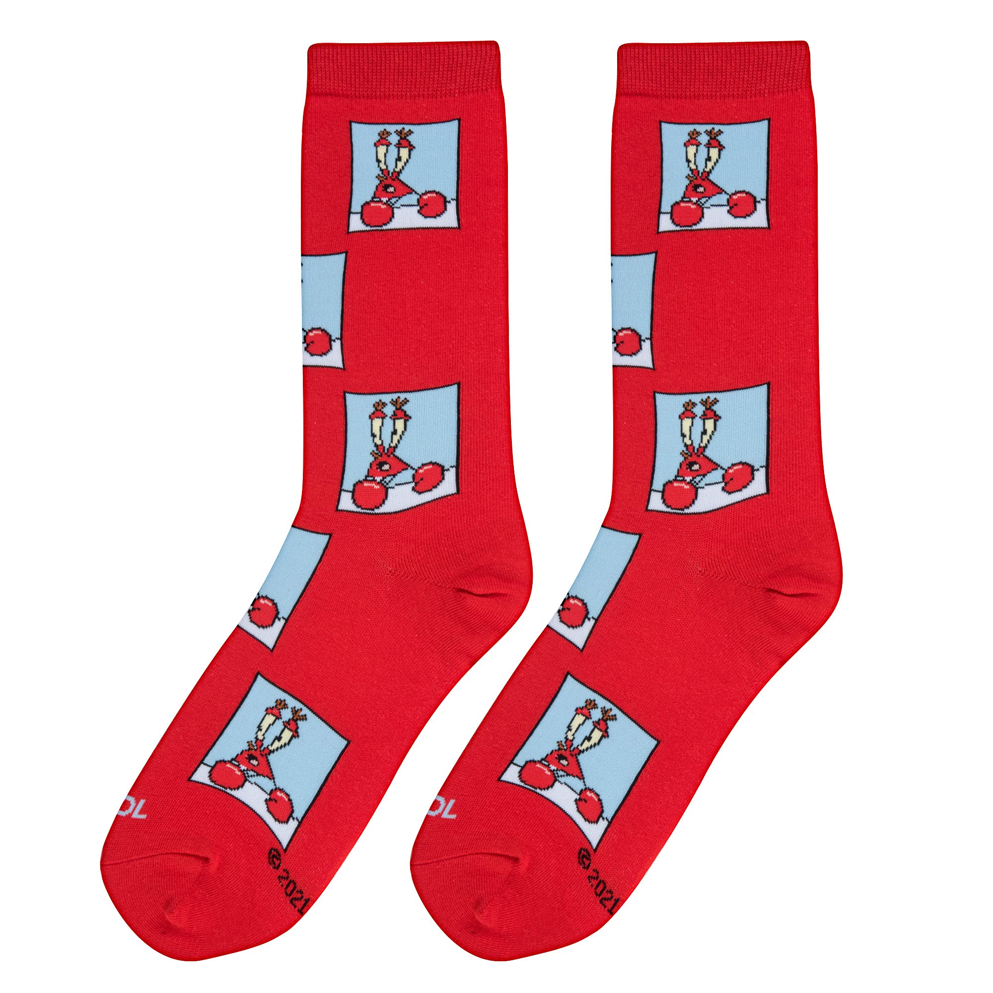 SpongeBob & Mr. Krabs Funny Graphic Crew Socks for Men & Women - Soft Comfortable Novelty Socks for Cartoon Fans, Gift Ideas & Casual Wear