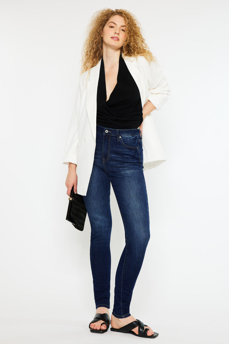 Effie Essentials High Rise Skinny Jeans for Women - Curvy Fit Stretch Denim Pants, Comfortable & Flattering for Everyday Wear, Office, and Night Out