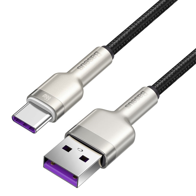 Baseus Cafule Premium 66W Fast Charging Cable 3.3ft USB to Type C, Metal Braided & Durable - Perfect for iPhone, Samsung, MacBook & Quick Charging Devices