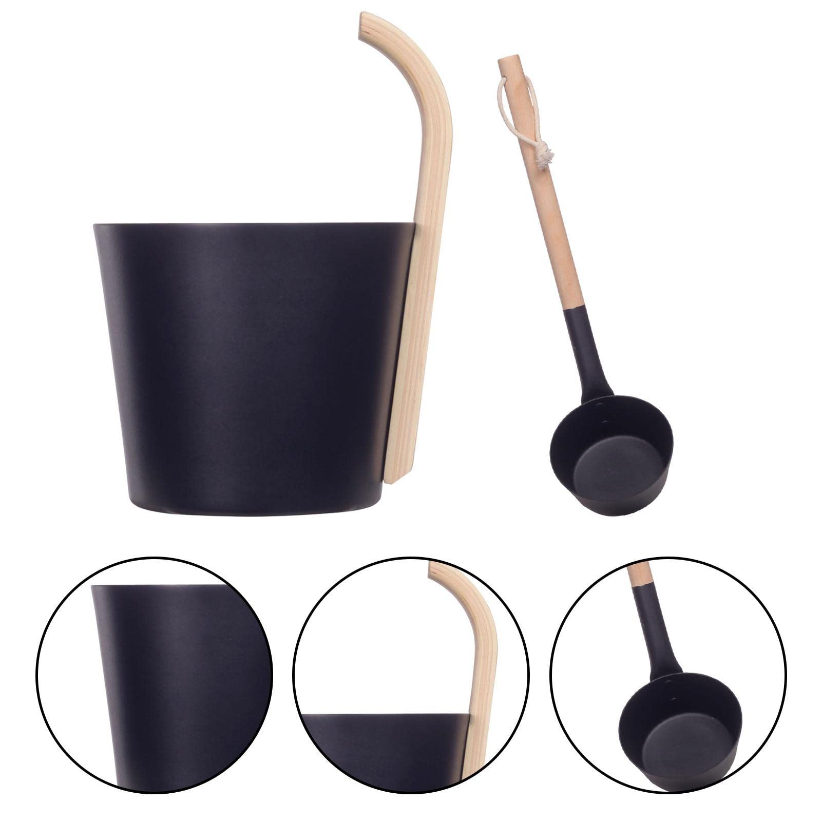 Veeteah 7L Aluminum Sauna Bucket with Ladle - Durable Anti-Leak Sauna Accessories Kit for Home Spa, Hotels & Wellness Centers | Perfect for Steam Room Relaxation & Aromatherapy Sessions