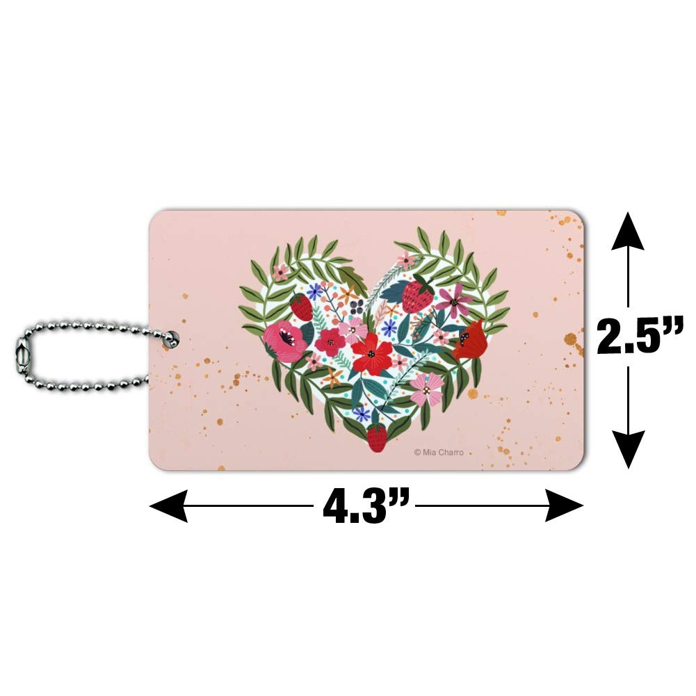 Romantic Flower Heart Luggage Tag - Perfect for Valentine's Day, Travel & Carry-On Suitcases - Personalized ID Tag for Couples & Travel Lovers