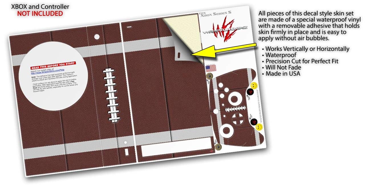 WraptorSkinz Vinyl Wrap Decal for XBOX Series S Console & Controller - Custom Football Design | Perfect for Gaming Setups & Personalization (Console Not Included)