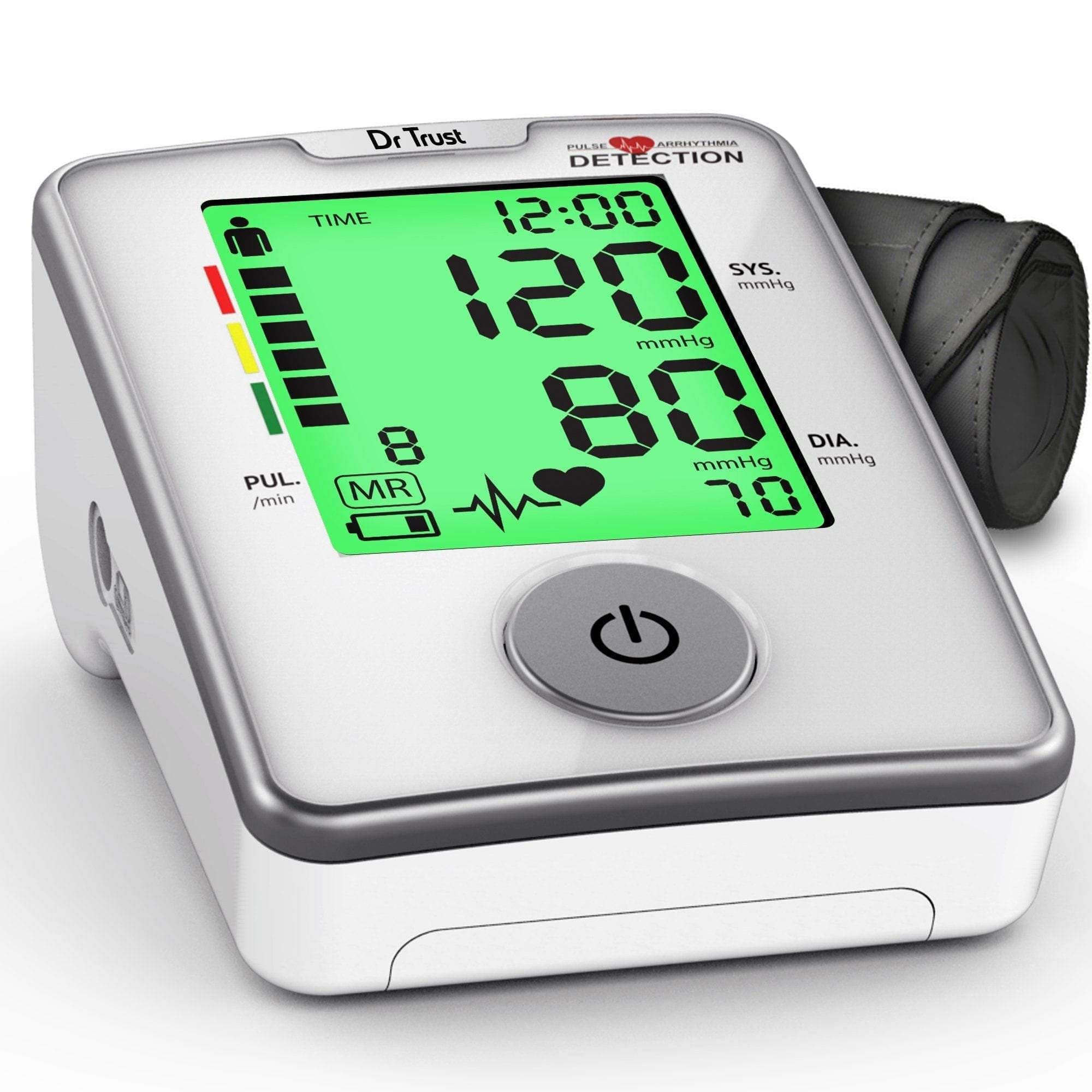 Dr Trust USA BP Elegance Digital Blood Pressure Monitor with Adapter - Accurate Upper Arm Cuff for Home Use, Travel & Health Monitoring