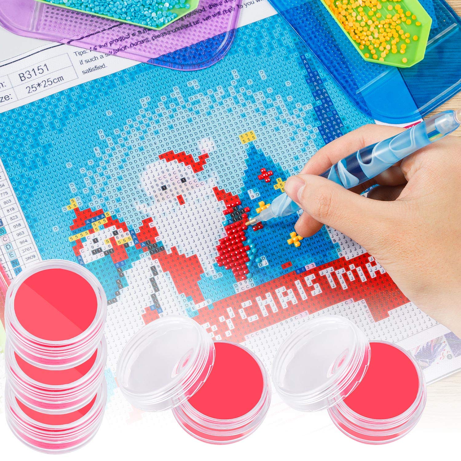 10 Pieces Diamond Painting Glue and Wax Kit with Storage Case - DIY Art Wax Holder, Glue Clay for Rhinestone Embroidery - Perfect for Crafting, Scrapbooking & Home Decor Projects