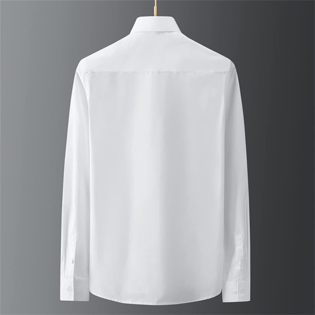 Men's Slim Fit Long Sleeve Button Down Dress Shirt - Embroidered Formal Business Shirt for Office, Interview & Special Occasions