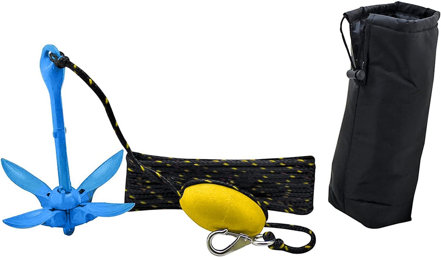 7 lb Folding Marine Kayak Anchor Kit with 50 ft Rope - Heavy Duty Anchor for Fishing Kayaks, Canoes, Jet Skis, SUP Paddle Boards & Small Boats | Perfect for Saltwater & Freshwater Fishing, Boating & Water Sports