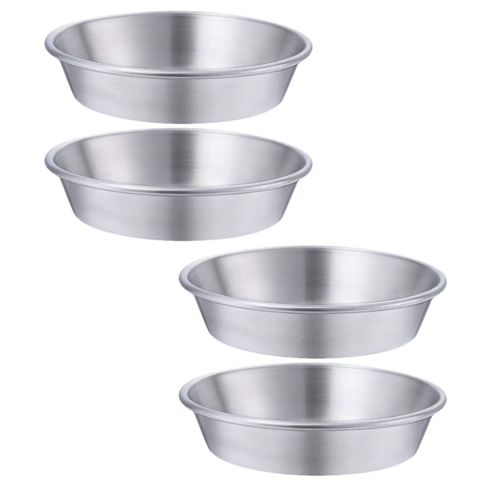 Hemoton 4-Piece Stainless Steel Appetizer Plates - Round Mini Saucers for Side Dishes, Wasabi, Condiments & Dips - Perfect for Sushi, Tapas, Party Snacks & Home Entertaining