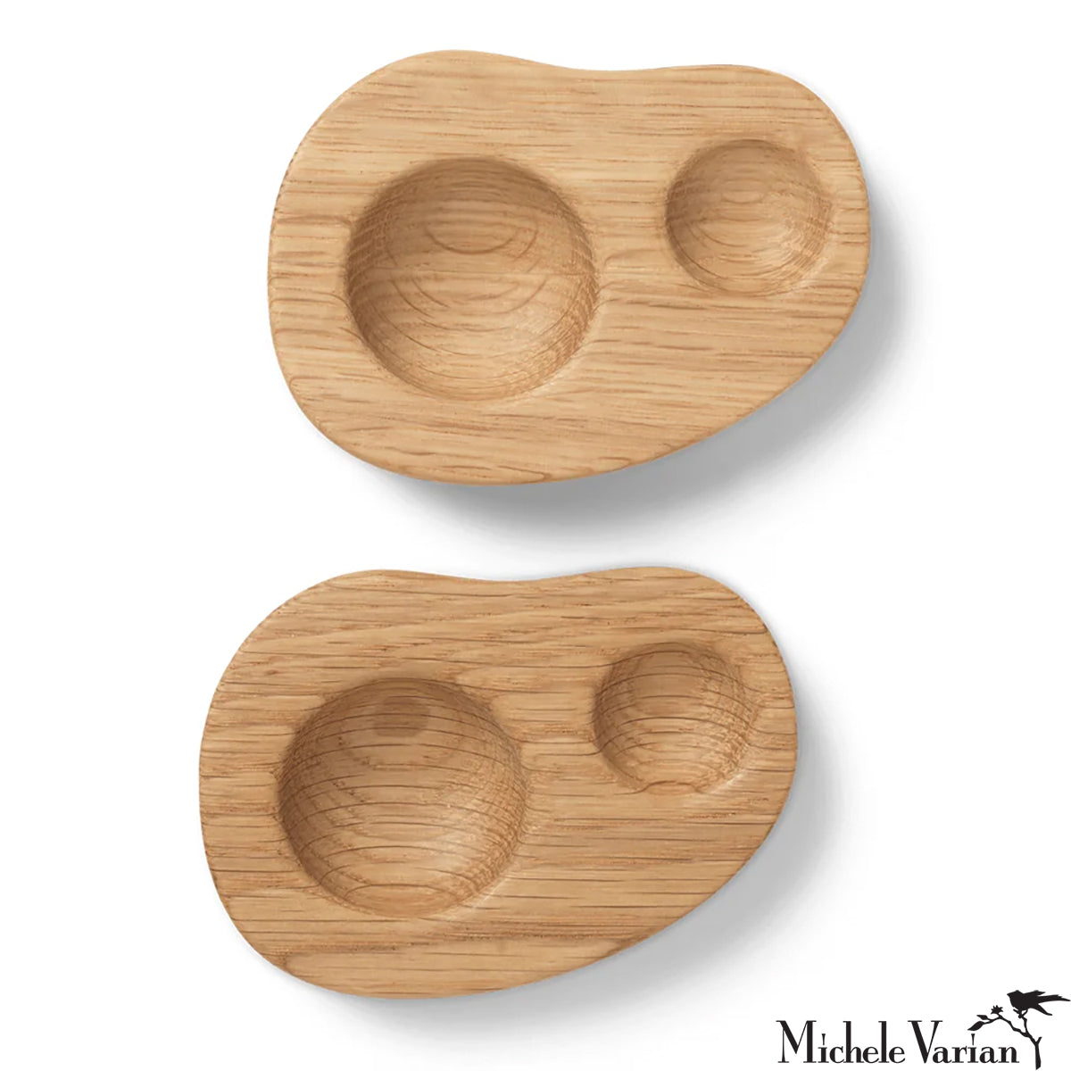 Premium Oak Cairn Egg Holder Set of 2 - Natural Wooden Egg Stand for Chicken, Duck & Goose Eggs - Perfect for Farmhouse Kitchen Decor, Easter Display & Breakfast Table Setting