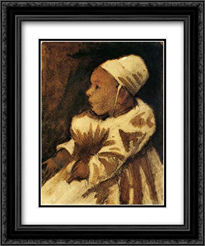 Vincent van Gogh Museum Art Print - 20x24 Inch Baby Black Ornate Frame with Double Matting | Perfect for Nursery Decor, Baby Room Wall Art & Gift Ideas