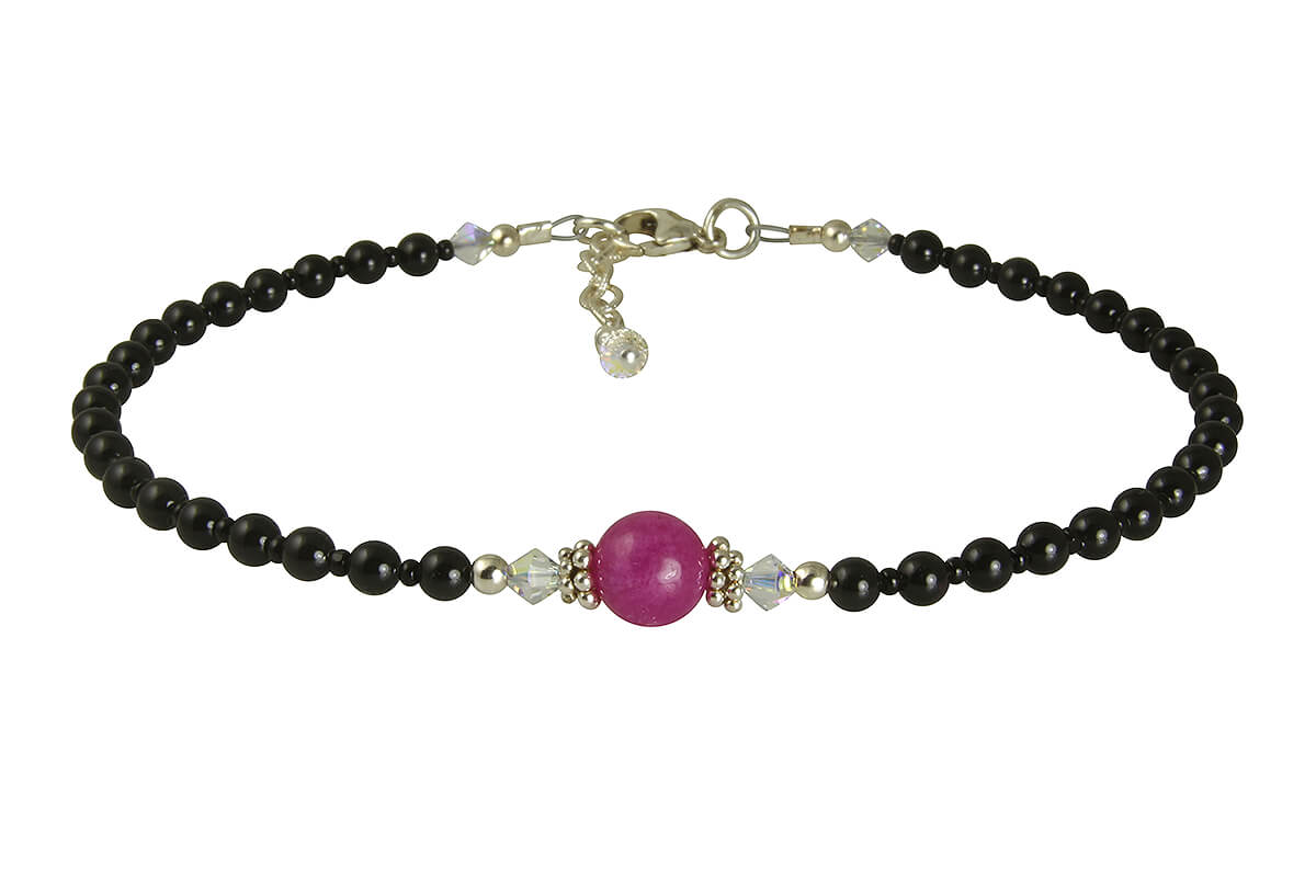 Elegant Pink Jade Beaded Anklet - Handmade Adjustable Ankle Bracelet for Women | Perfect for Yoga, Beach, Boho Fashion & Summer Outfits