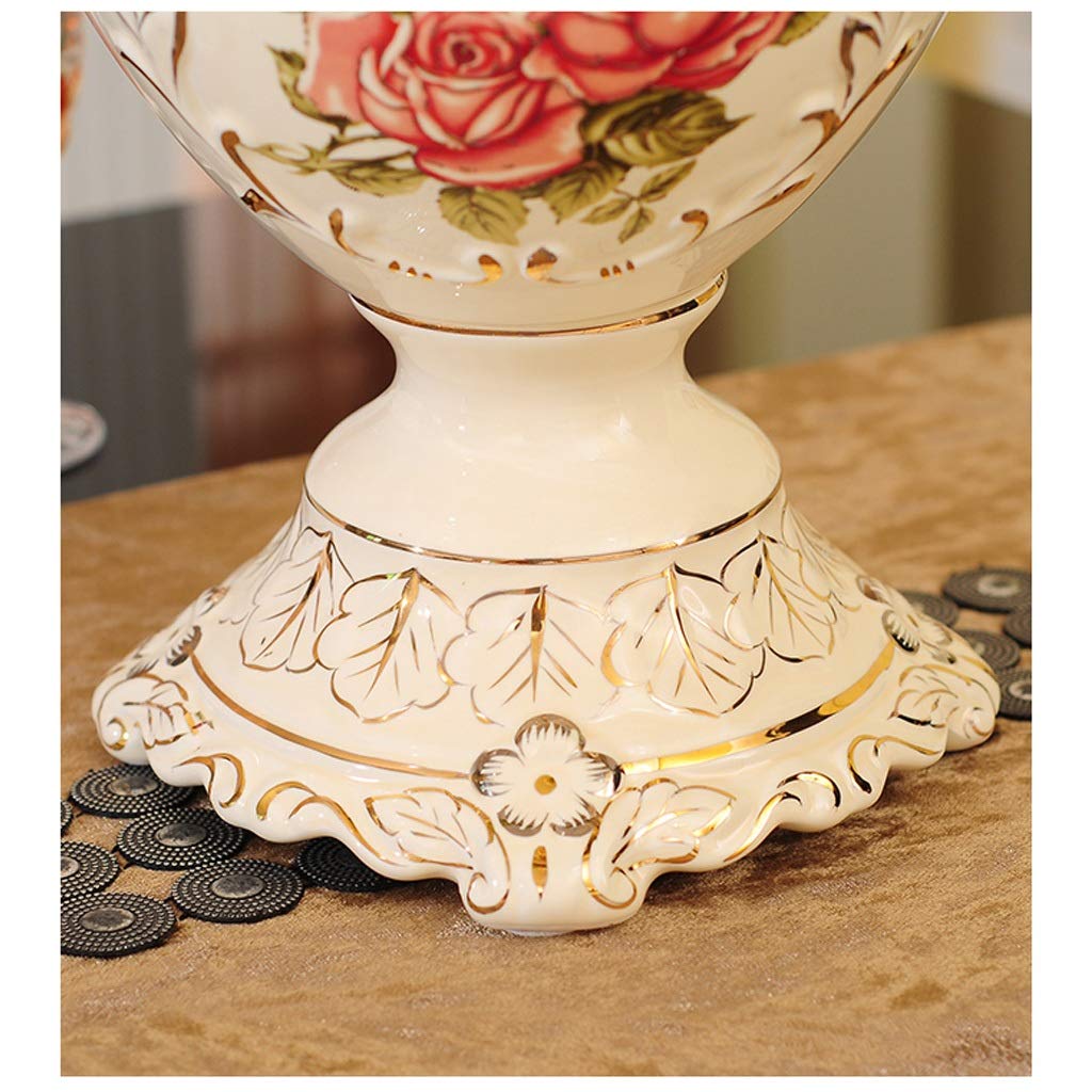 Hand-Painted Tall White Ceramic Vase - 32×20cm European Style Large Flower Vase for Wedding Gift, Home & Office Decor - Perfect for Living Room Centerpiece, Dining Table, Bedroom & Hotel Decoration