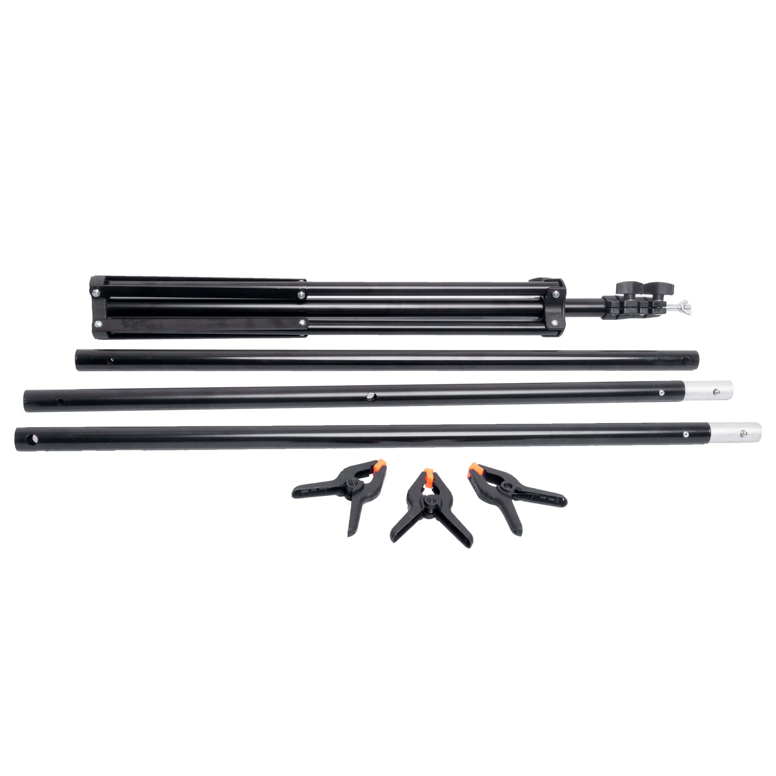 2x1.8m T Bar Backdrop Support Stand with 3x Clamps - Photography & Video Studio Background Stand for Events, YouTube Videos, and Live Streaming