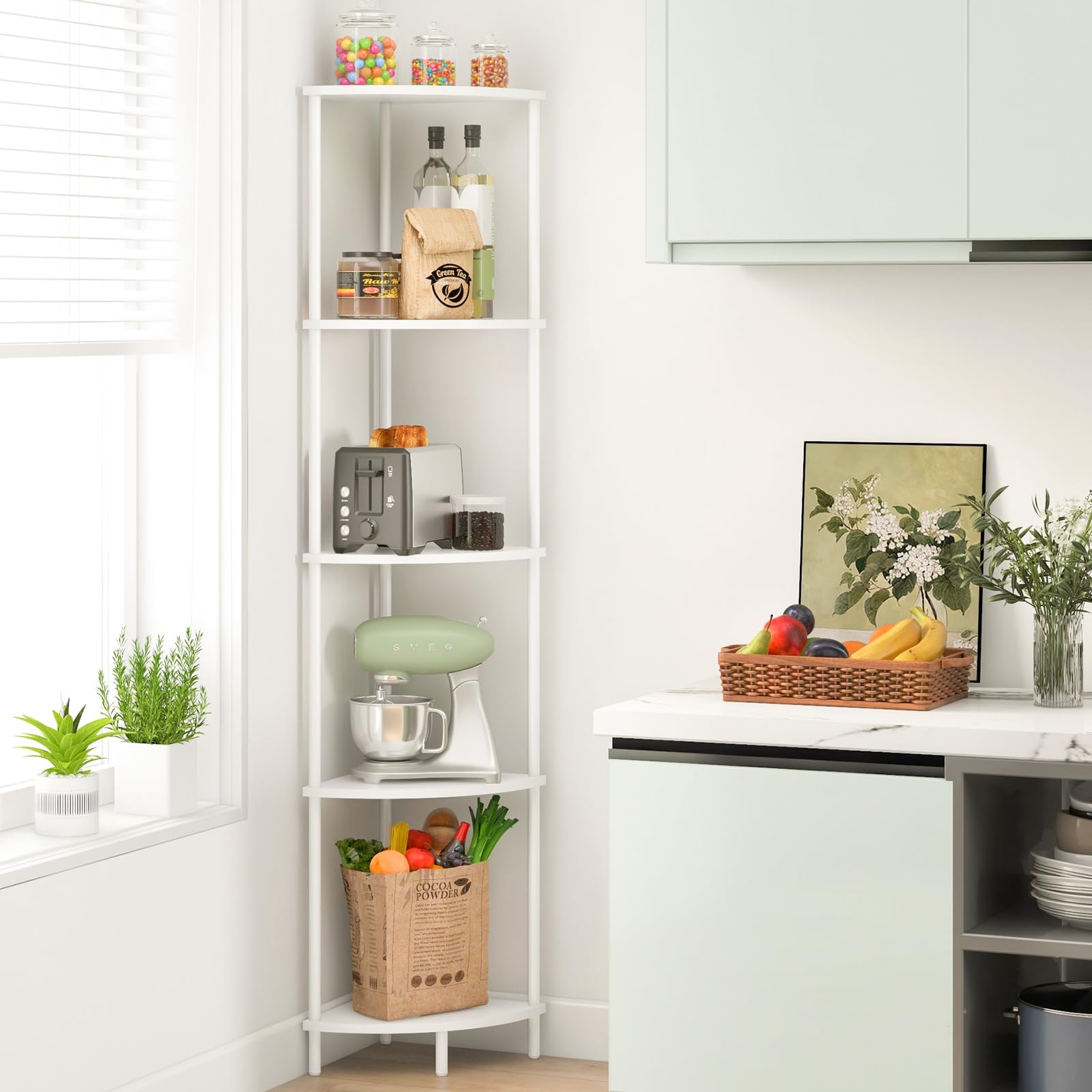 Yoobure 5-Tier Corner Bookshelf - 65