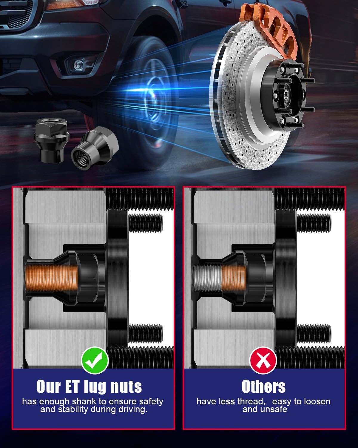 6x5.5 Hubcentric Wheel Spacers 1.5 Inch for Toyota Tacoma 4Runner Tundra FJ Cruiser Fortuner Sequoia GX460 GX470 (1995-2024 Models) - 6x139.7 Forged Spacer with 12x1.5 Studs & 106mm Hub Bore - Perfect for Off-Roading, Lifting & Custom Wheel Fitment