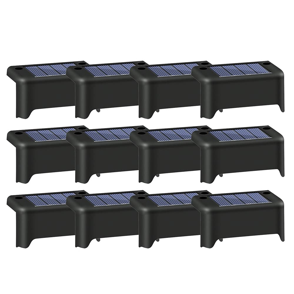 Solar Outdoor Waterproof Garden Stairs Fence Lights - Warm White LED Pathway Markers for Landscape, Street & Walkway - Perfect for Driveways, Patios, and Yard Decoration
