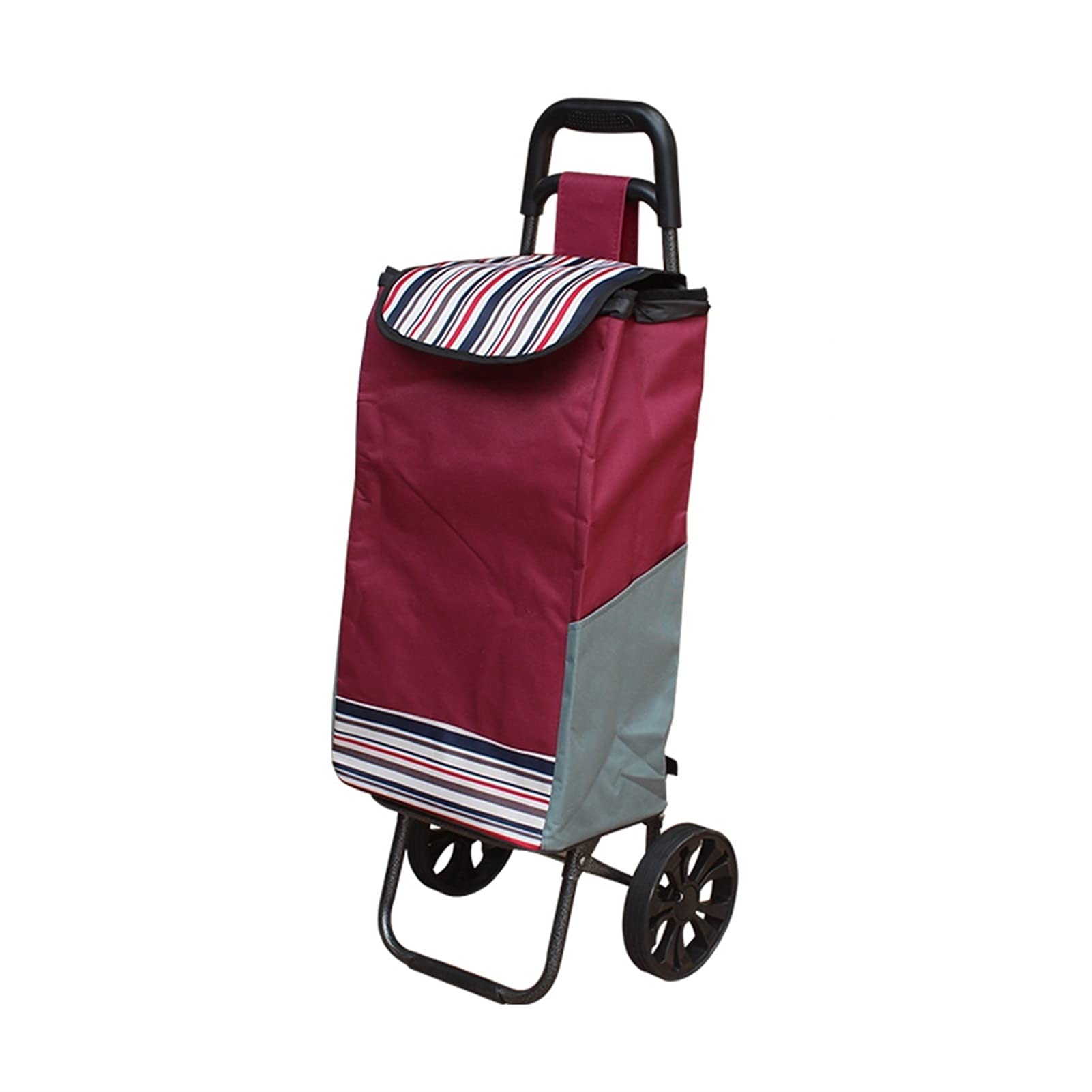 FEANG 3-Wheel Folding Shopping Cart with Removable Canvas Bag - Lightweight Grocery Trolley, Stair Climbing Cart & Material Transport Equipment - Perfect for Supermarket Trips, Farmers Markets, and Apartment Staircases