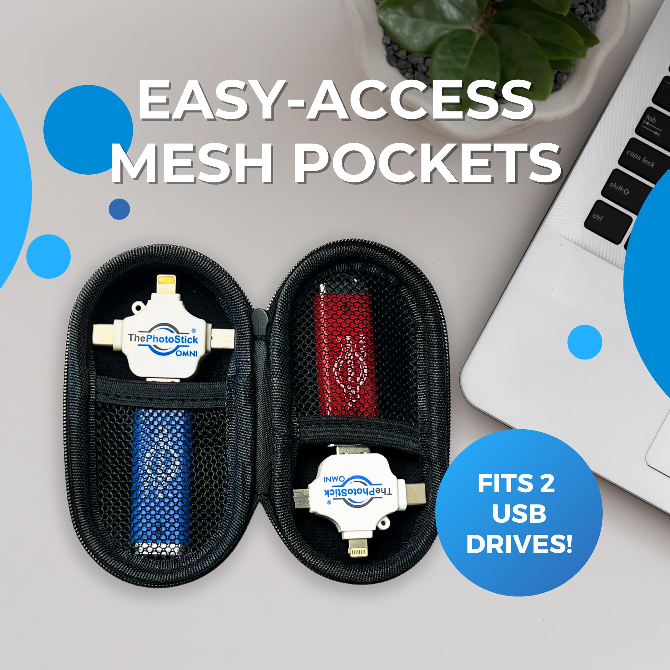 ThePhotoStick® Omni Case - Waterproof & Shockproof USB Flash Drive Storage Organizer | Portable Hard Travel Case for Electronics Accessories | Perfect for Travel, Office & Data Protection