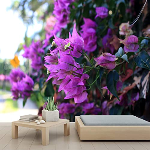 3D Purple Flowers Peel and Stick Wallpaper - Self-Adhesive PVC Wall Mural for Bedroom & Study Room - 78