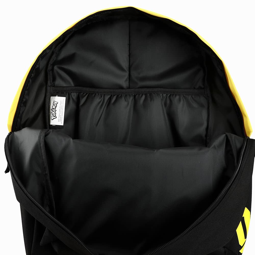Pokemon Pikachu Anime Backpack - Yellow & Black Polyester School Bag for Kids & Adults, Perfect for School, Travel, and Anime Conventions