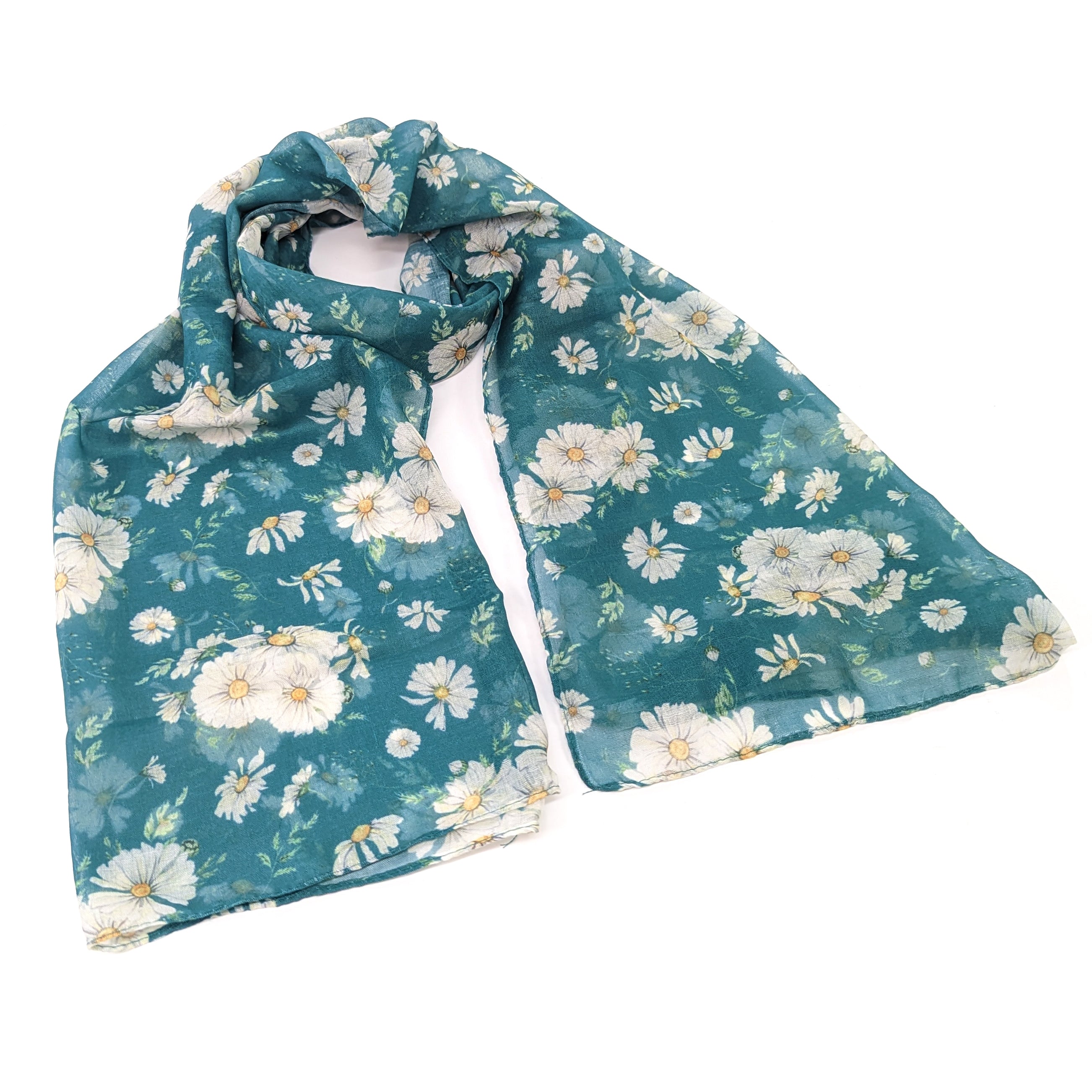 Elegant Daisies Scarf - Exclusive Floral Design for Women | Perfect for Spring Outfits, Office Wear & Special Occasions