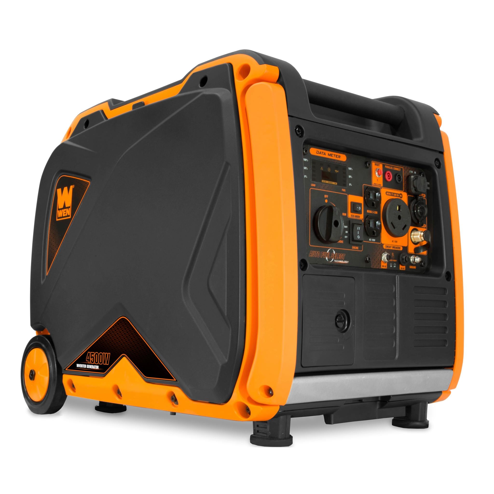 WEN DF451i 4500W Super Quiet Dual Fuel Portable Inverter Generator with Electric Start - RV Ready, Camping & Emergency Power Backup