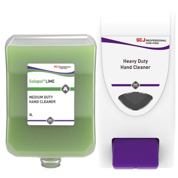 SC Johnson Deb Solopol Lime Medium Heavy Duty Hand Cleaner - Industrial Strength Hand Soap for Tough Grease & Dirt - Perfect for Mechanics, Construction & Auto Repair Shops