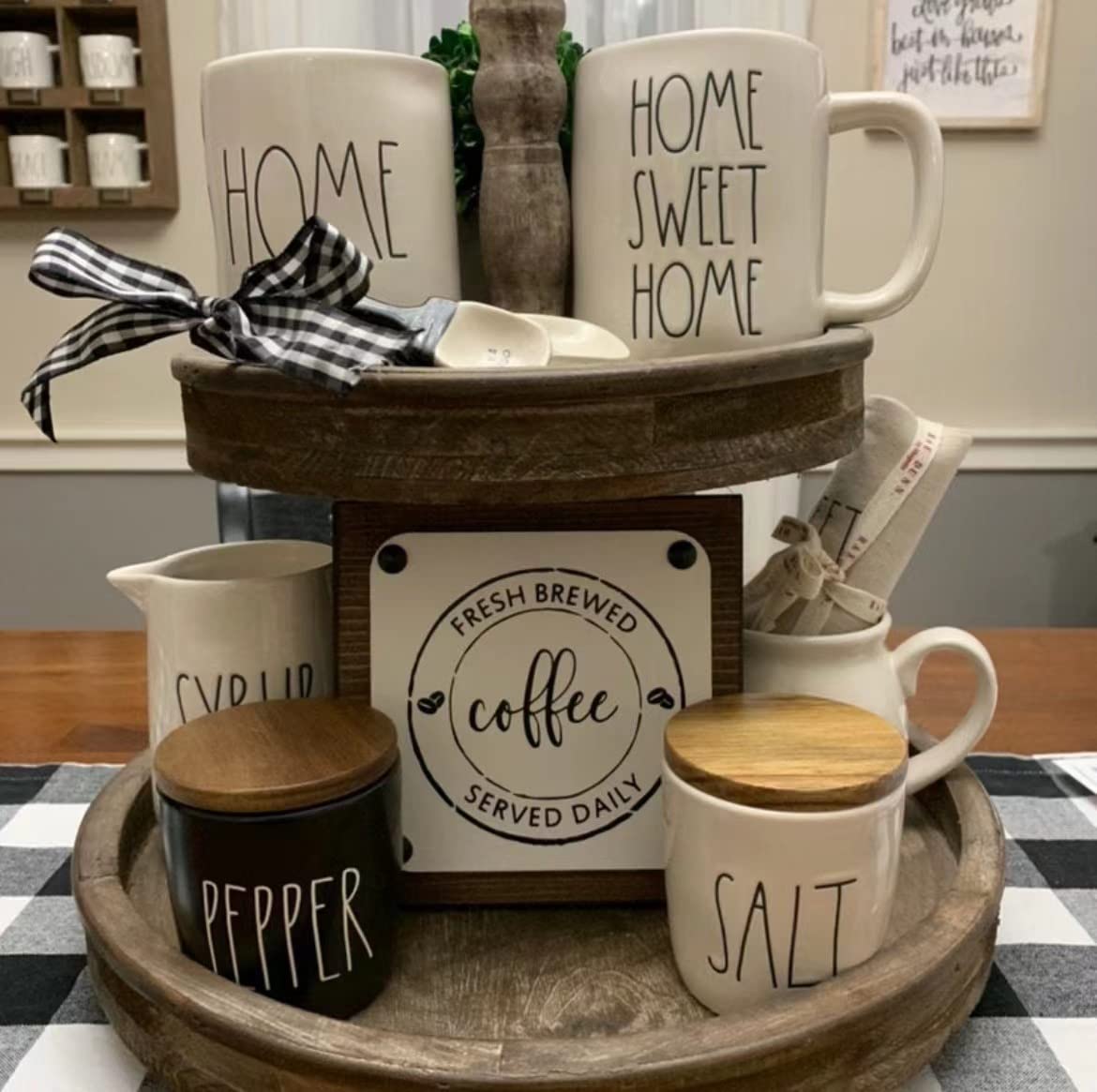 Lavender Fresh Brewed Coffee Sign - Rustic Wood Farmhouse Decor for Coffee Bar, Kitchen & Coffee Station - 7x7 Inch - Perfect for Home, Café & Office Décor
