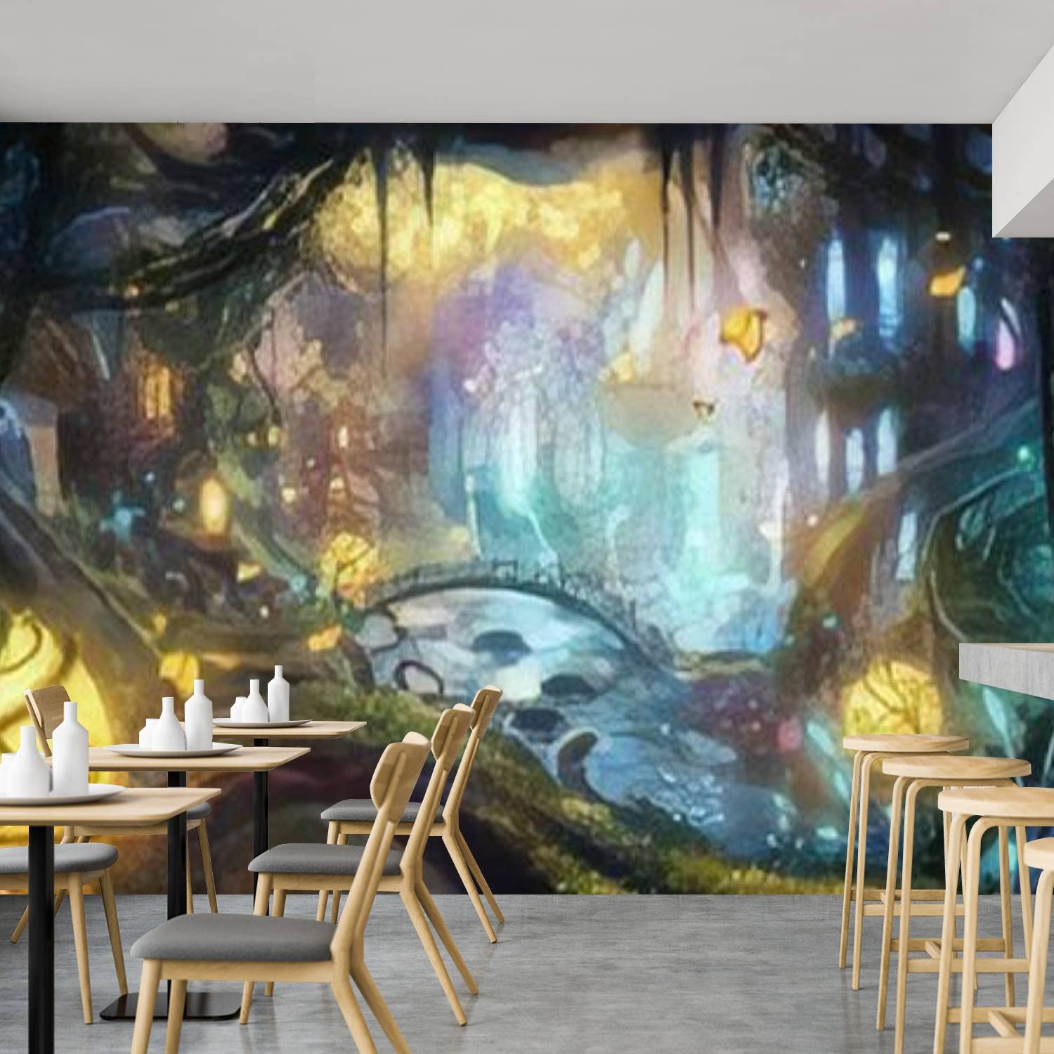 3D Removable Wallpaper - Self-Adhesive Fairy Forest with Glowing Plants, Peel and Stick Wall Mural for Living Room & Bedroom Decor | Perfect for Kids' Rooms, Nursery, and Fantasy-Themed Spaces