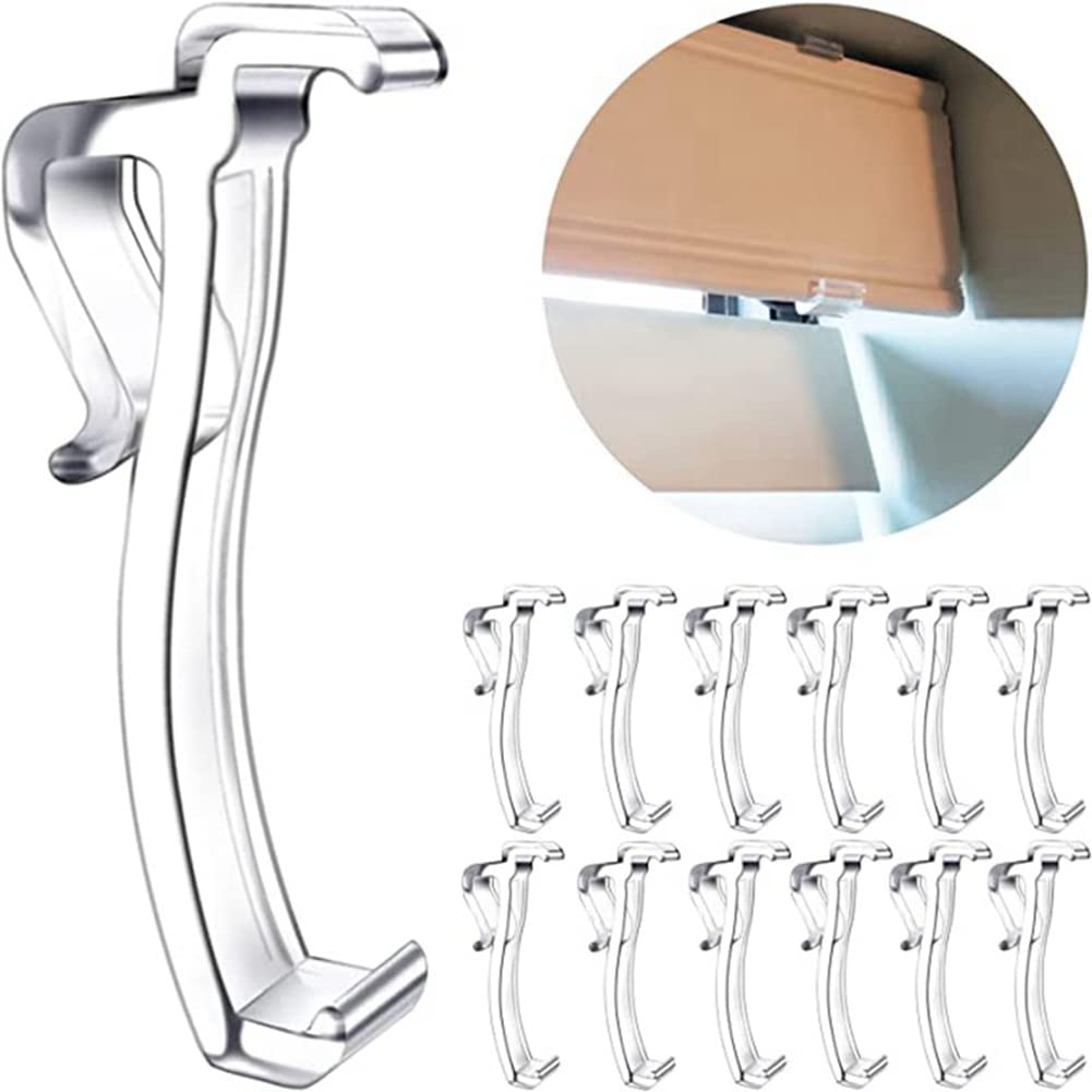 2.5 Inch Transparent Plastic Valance Clips for Window Blinds - Hidden Valance Retention Clips (12 Pack) - Perfect for Home, Office, and Dorm Room Window Treatments