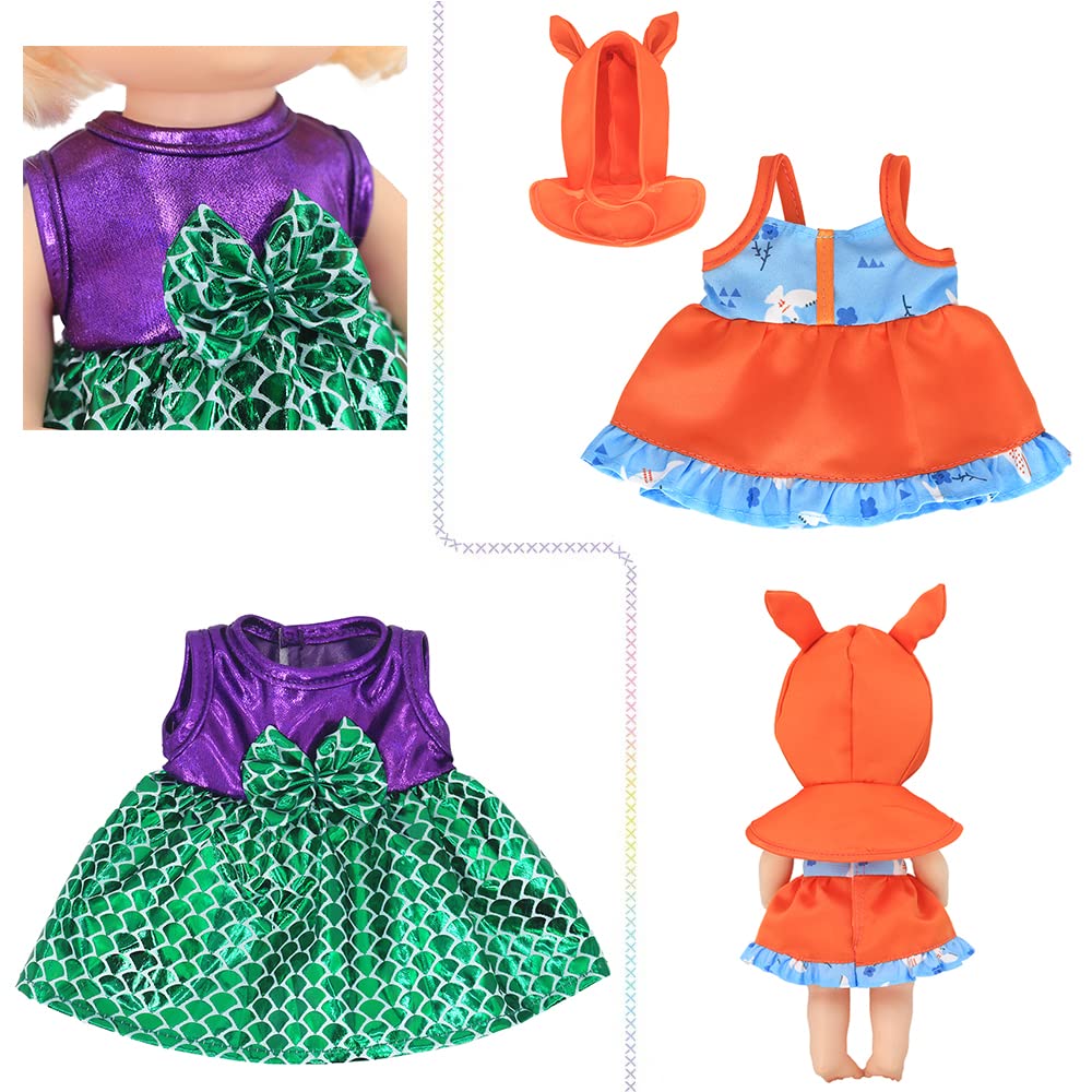 12 Sets Baby Doll Clothes Outfits with Hats for 10-12 Inch Dolls - Cute Dresses & Accessories for American Girl Dolls, Perfect for Role Play, Gift Giving & Collecting
