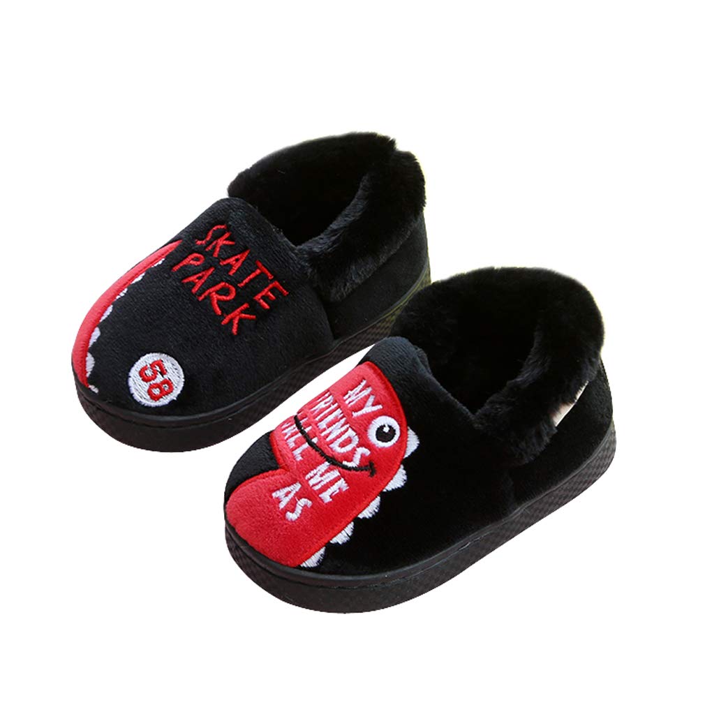**Warm Fluffy Dinosaur Slippers for Toddler Boys & Girls - Cozy Kids House Shoes for Indoor Play & Winter Comfort**