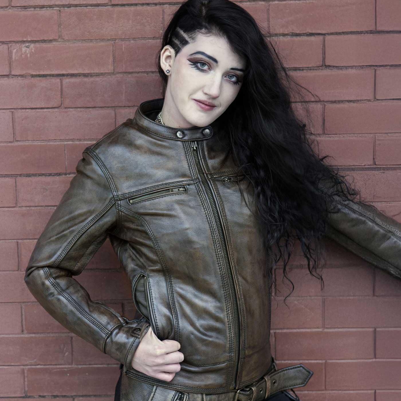 Milwaukee Leather MLL2550 Women's Scooter Distressed Brown Leather Vented Motorcycle Jacket - Breathable Riding Gear for Urban Commuting & Casual Outings