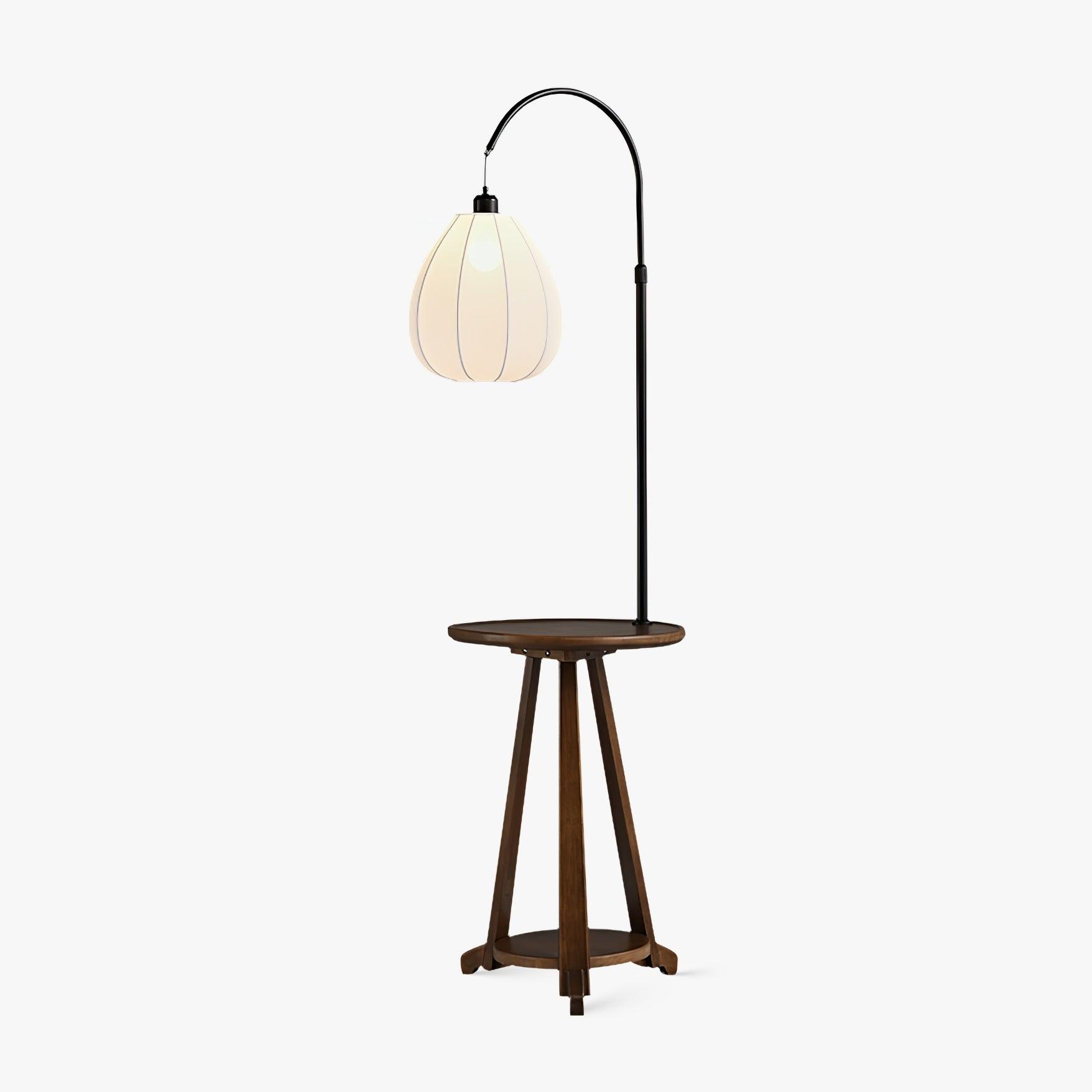 Modern Arc Side Table Floor Lamp with Adjustable Height - Perfect for Living Room, Bedroom, or Office Lighting