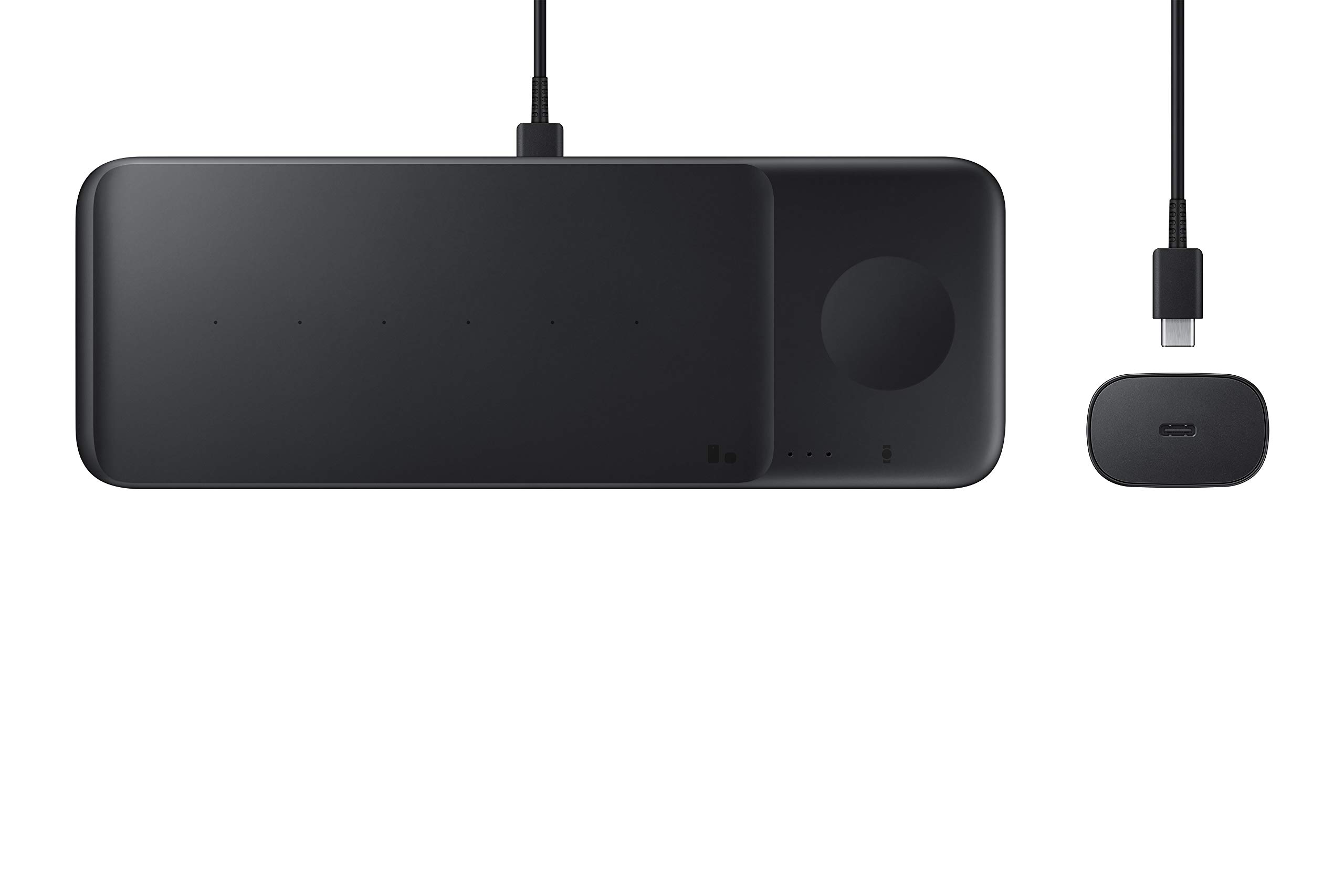 Samsung Wireless Charger Trio - Fast Qi-Compatible Charging Pad for Galaxy Phones, Galaxy Buds, Galaxy Watch & iPhone - Charge 3 Devices Simultaneously - White (US Version) | Perfect for Home, Office & Travel Charging Station