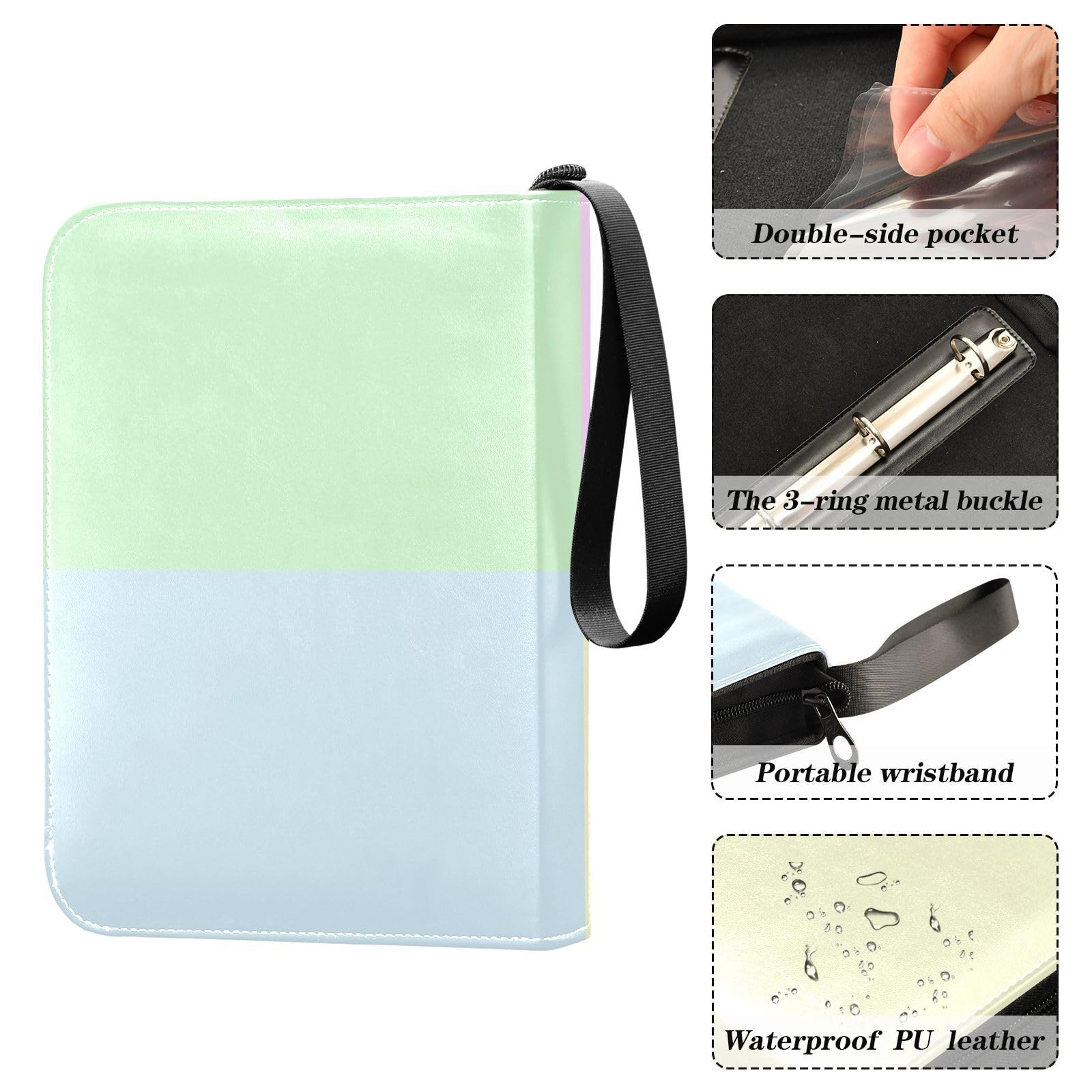 Premium PU Leather Trading Card Binder - 4 Pocket Sports Card Holder Album for Baseball, Football & Collectible Cards (Holds 400+ Cards) - Perfect for Card Collectors, Tournaments & Organized Storage