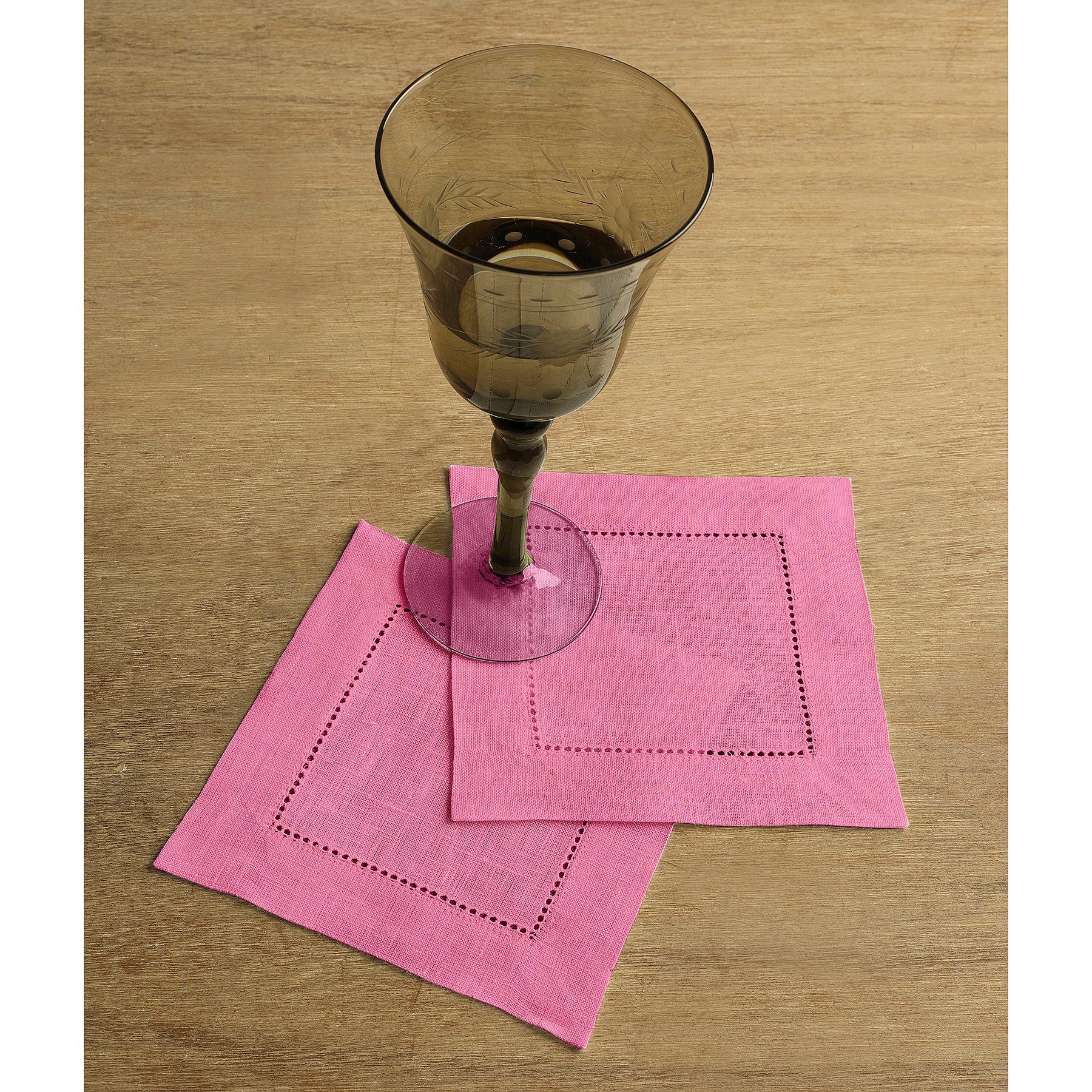 Premium Classic Hemstitch Cocktail Napkins - Set of 12 White Linen Drink Napkins for Parties, Weddings & Elegant Dining - Absorbent & Decorative Tableware Accessories