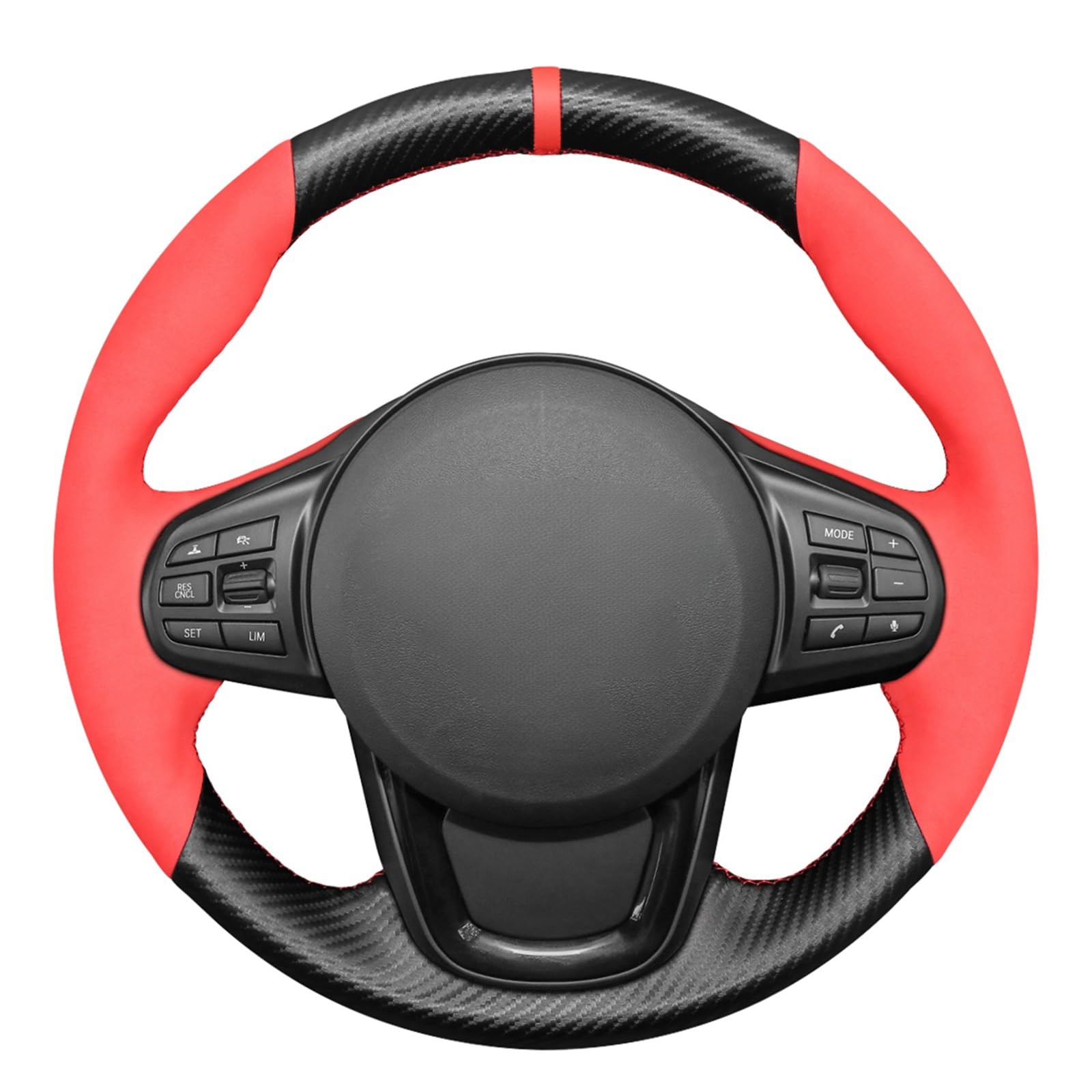 Premium Suede & Carbon Fiber Steering Wheel Cover for Toyota GR Supra 2020-2022 - Hand Stitched Custom Fit Grip Wrap for Enhanced Comfort & Style - Perfect for Daily Commute & Sporty Driving