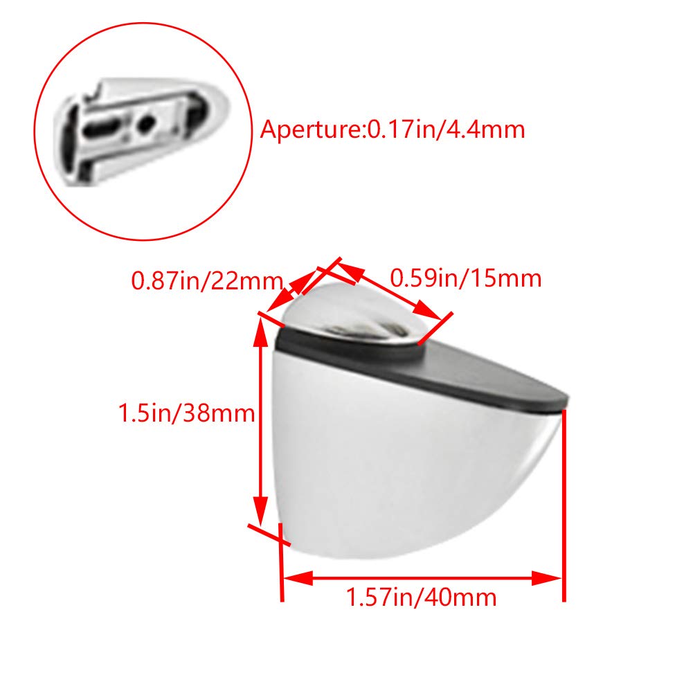 MroMax 4Pcs Adjustable Shelf Brackets for Wood/Glass - Heavy Duty Zinc Alloy Wall Mounted Supports (3-15mm Thickness) - Eagle Beak Design with Glossy Finish - Perfect for Kitchen, Bathroom, Living Room Shelving & Display Units