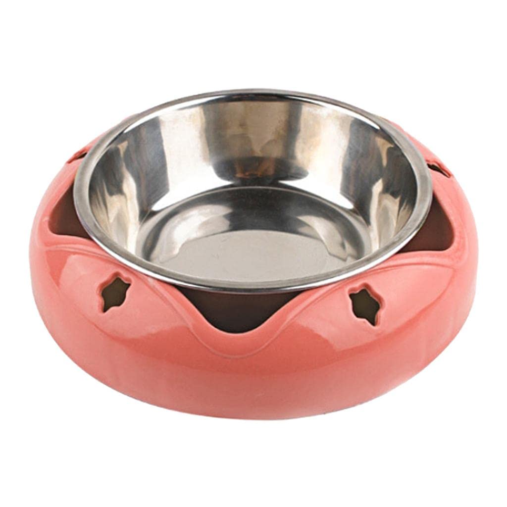 Stainless Steel Pet Bowl for Dogs & Cats - Durable Travel & Home Food Dish - Non-Slip Puppy Feeding Bowl for Indoor & Outdoor Use (Red) - Perfect for Camping, Hiking and Daily Meals
