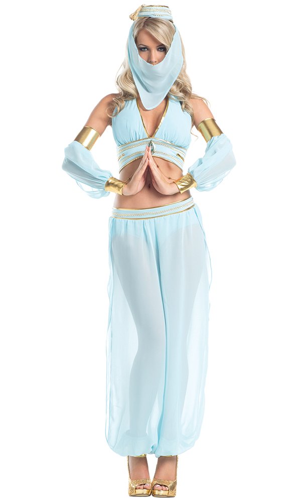 Be Wicked Women's 7 Piece Aladdin Sexy Genie Costume Set - Perfect for Halloween, Cosplay & Arabian Nights Themed Parties
