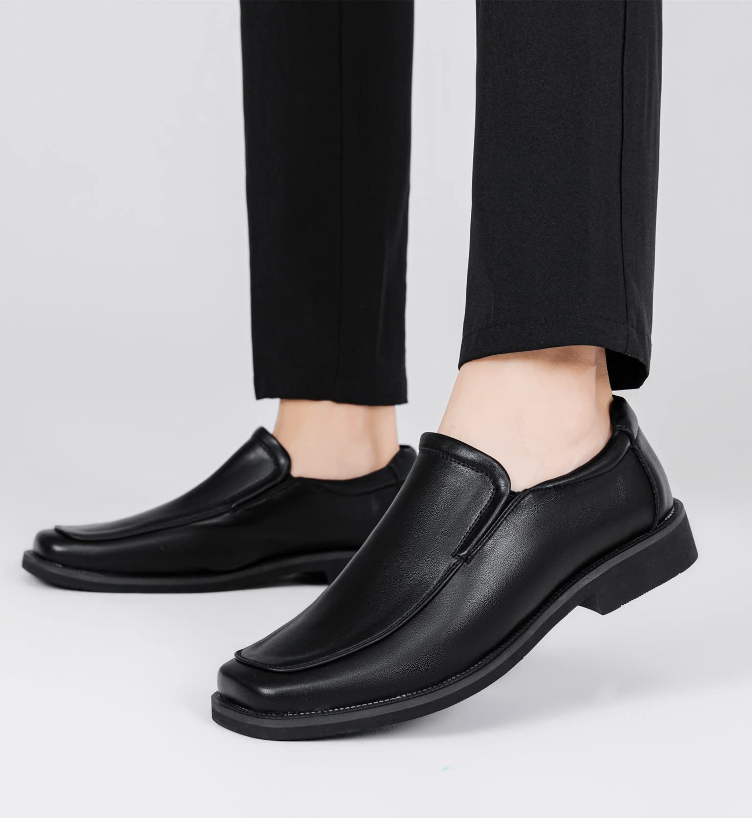 DADAWEN Men's Classic Leather Oxford Dress Shoes - Slip On Formal & Casual Shoes for Business, Office, Wedding & Everyday Wear