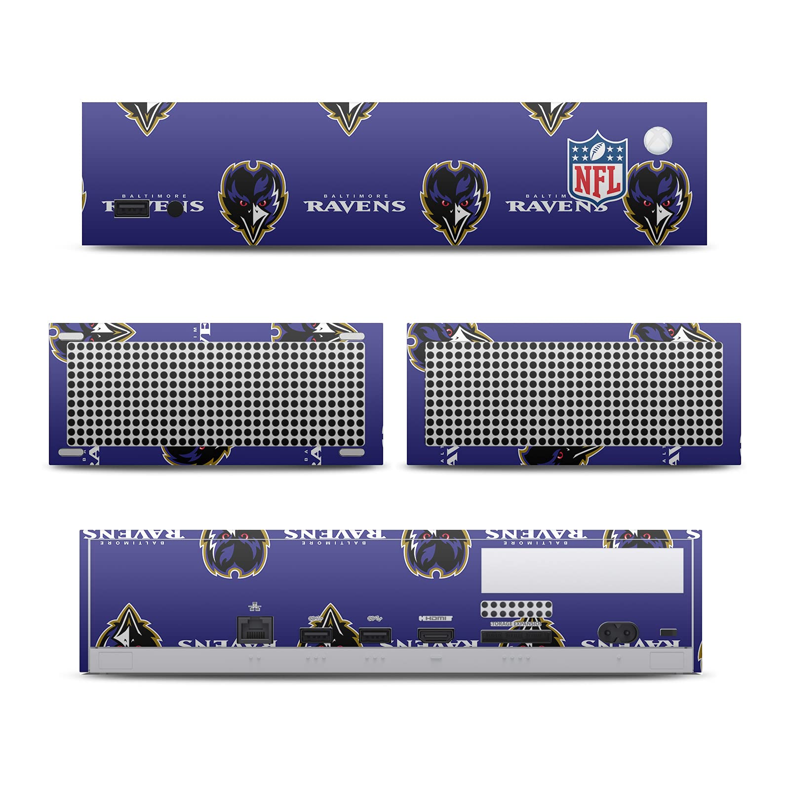 Official NFL Baltimore Ravens Vinyl Sticker Skin Compatible with Xbox Series S Console & Controller - Gaming Decal for Customization, Protection & Team Pride - Perfect for Gamers, Fans & Collectors