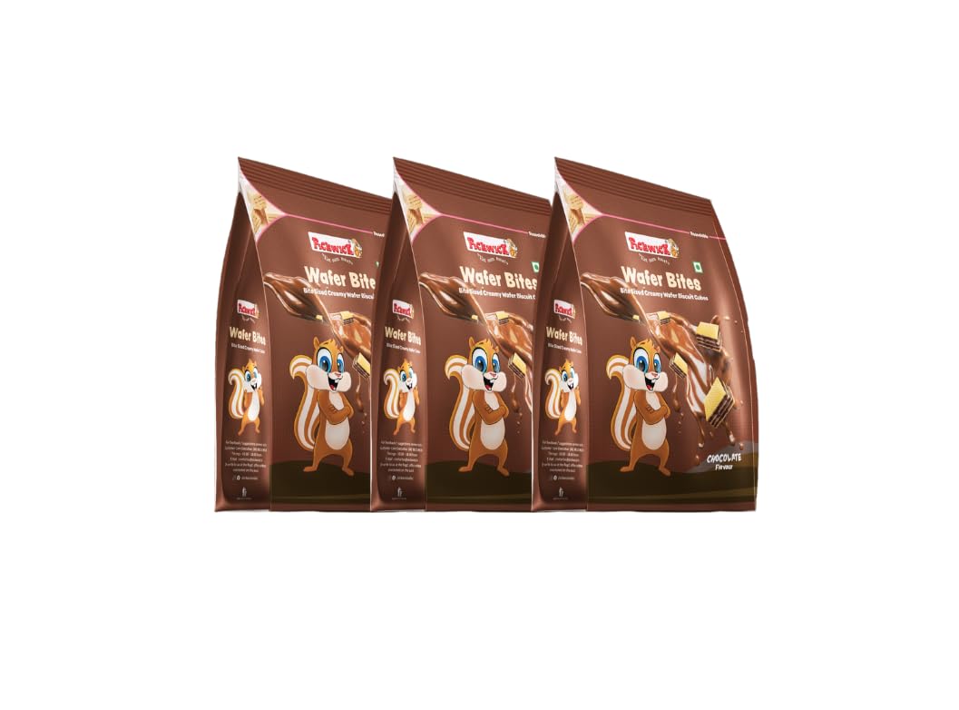 Pickwick Bite-Sized Creamy Chocolate Wafer Biscuit Cubes - Crispy Creamy Snacks for Kids & Adults - Combo Pack (120g x 3) | Perfect for Office Snacks, School Lunches & Tea Time Treats