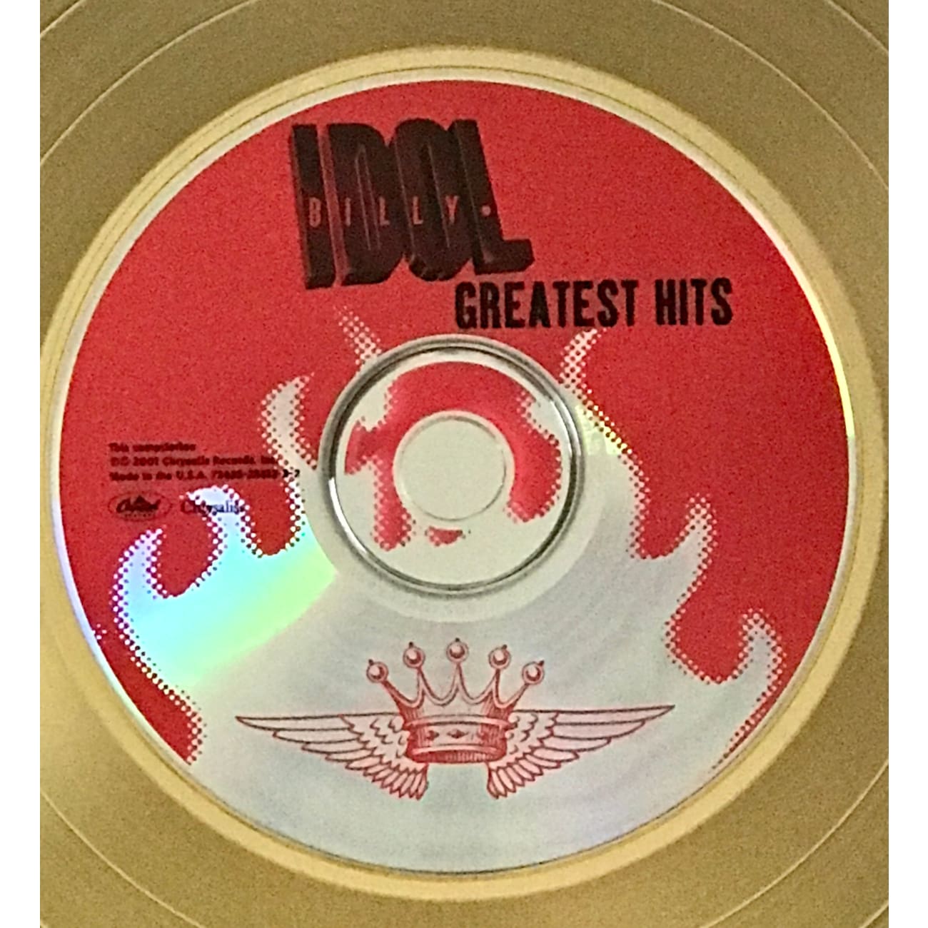 Billy Idol Greatest Hits - RIAA Certified Gold Album Award - Perfect for Music Collectors & Rock Fans