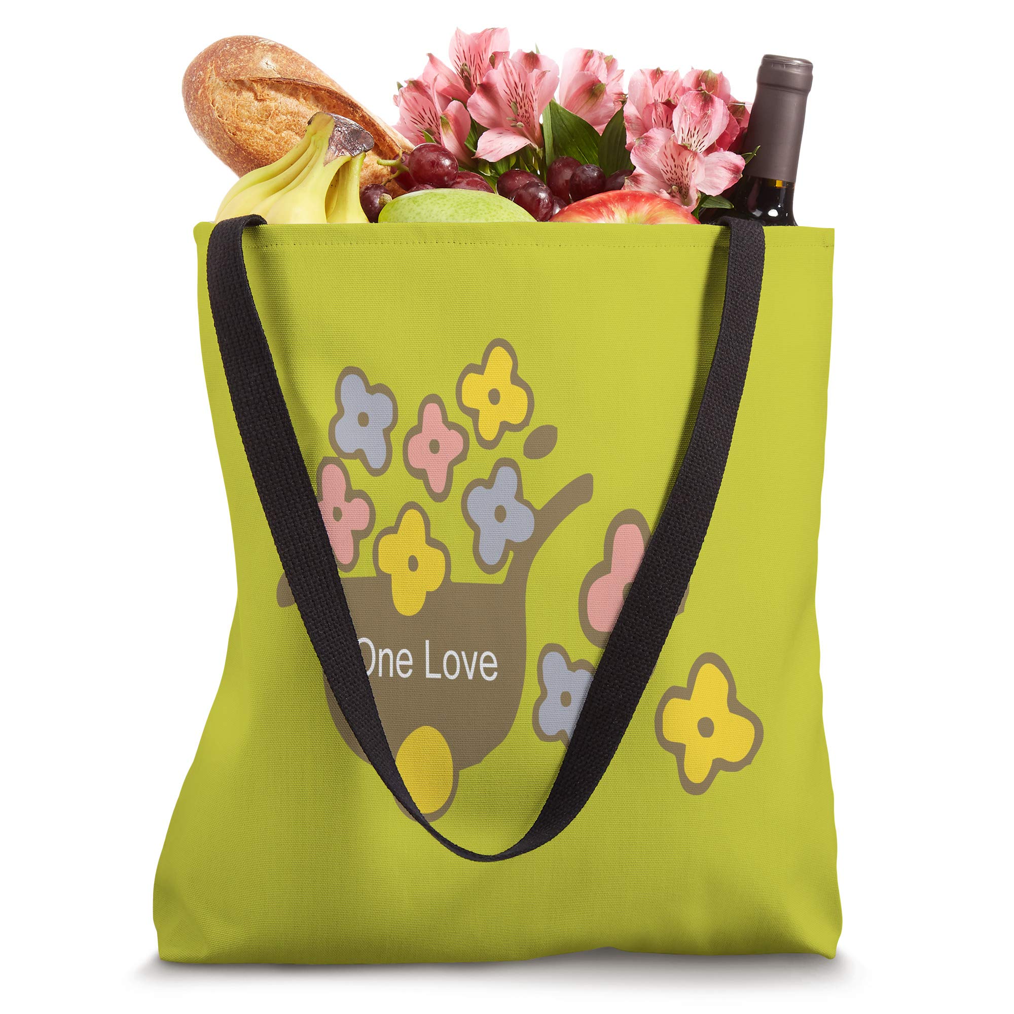GRAPHIC 365 One Love Cotton Tote Bag - Perfect Newborn Baby Gift & Eco-Friendly Shopping Bag for Moms, Beach Day, Grocery Trips & Work Commute